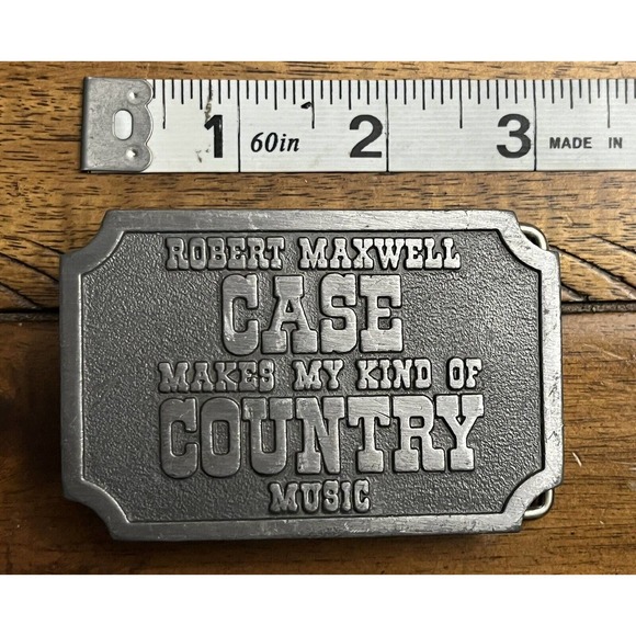 Vintage HIT LINE Robert Maxwell Case USA Country Music Belt Buckle RARE - Picture 1 of 4